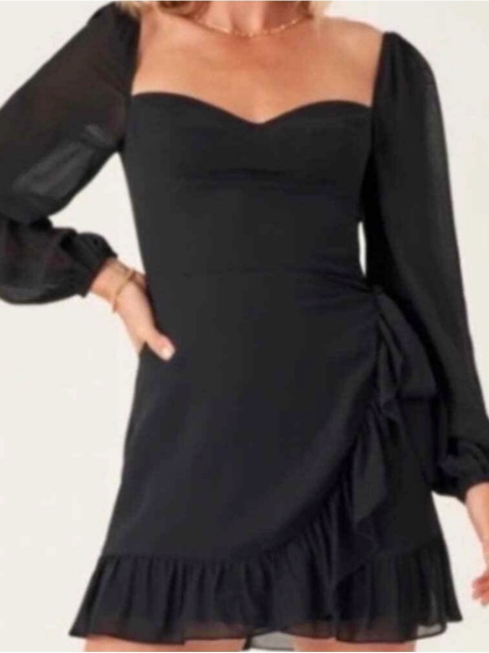 Reformation Cammi Wrap Dress Black size 6